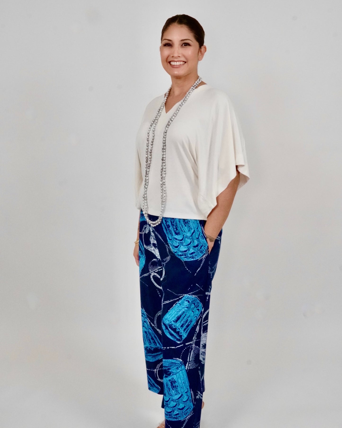 Culottes | Pahu-Puniu Drums| Blue on Blue