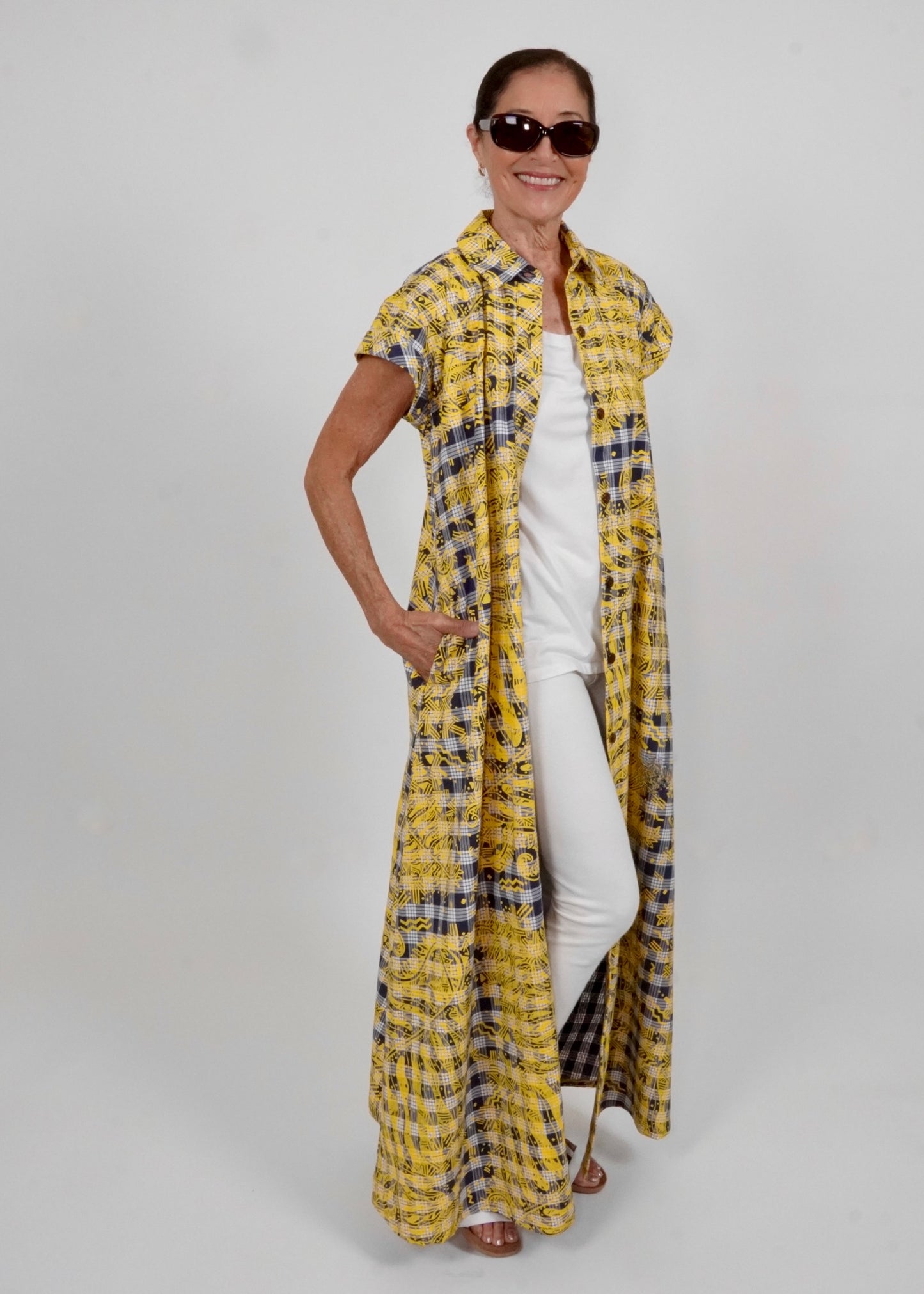Brook | Hapu'u Fern | Yellow on Navy Blue Palaka