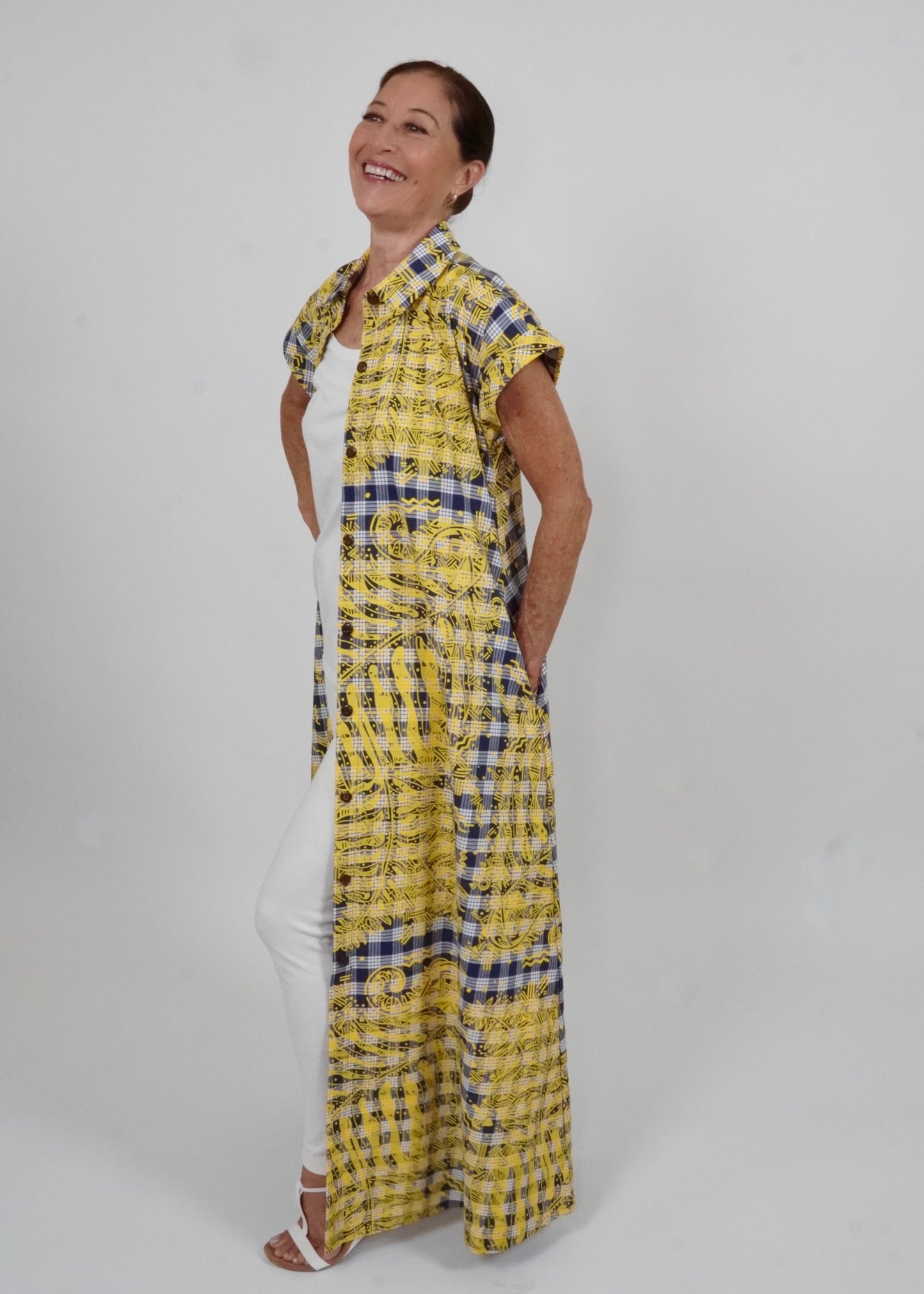 Brook | Hapu'u Fern | Yellow on Navy Blue Palaka