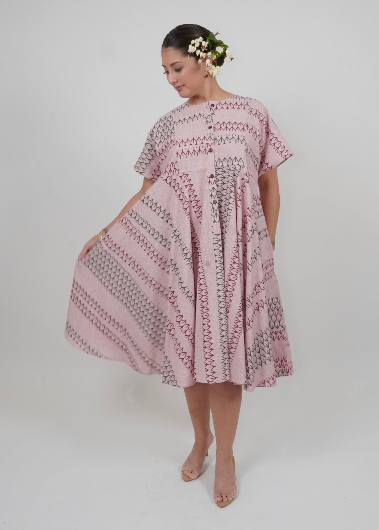 Nu Dress | Ke'uke'u | Red-n-green on red