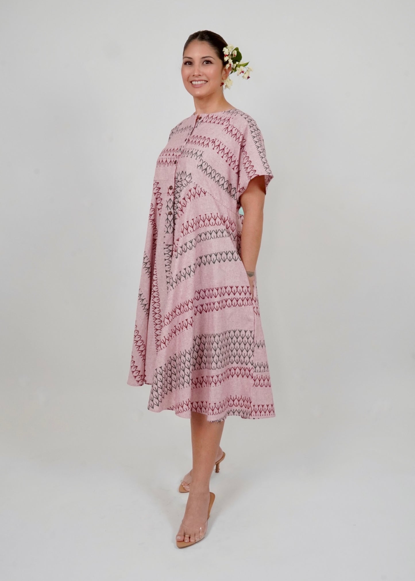 Nu Dress | Ke'uke'u | Red-n-green on red
