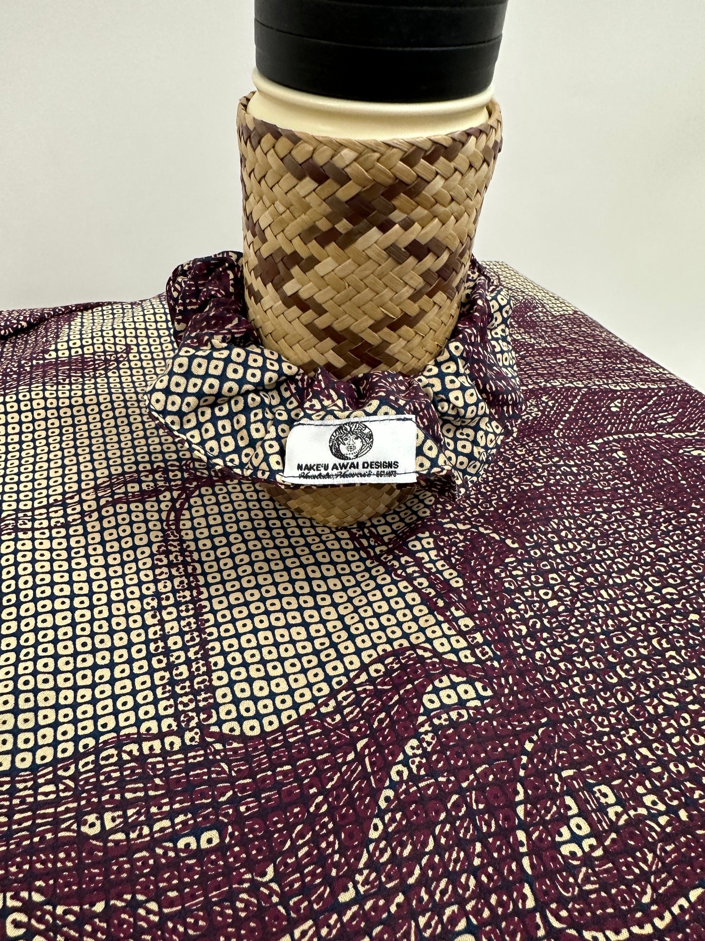 Scrunchie | Ulu| Burgundy on Shibori Style Print