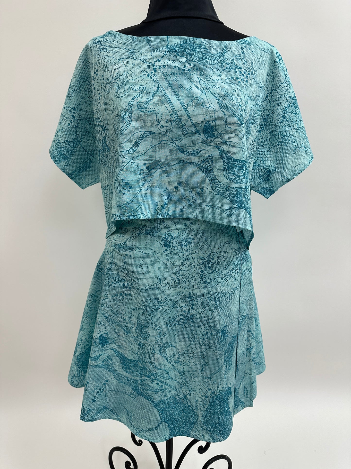 Sophie Wrap Skirt | Sea Dreams | Teal on Teal