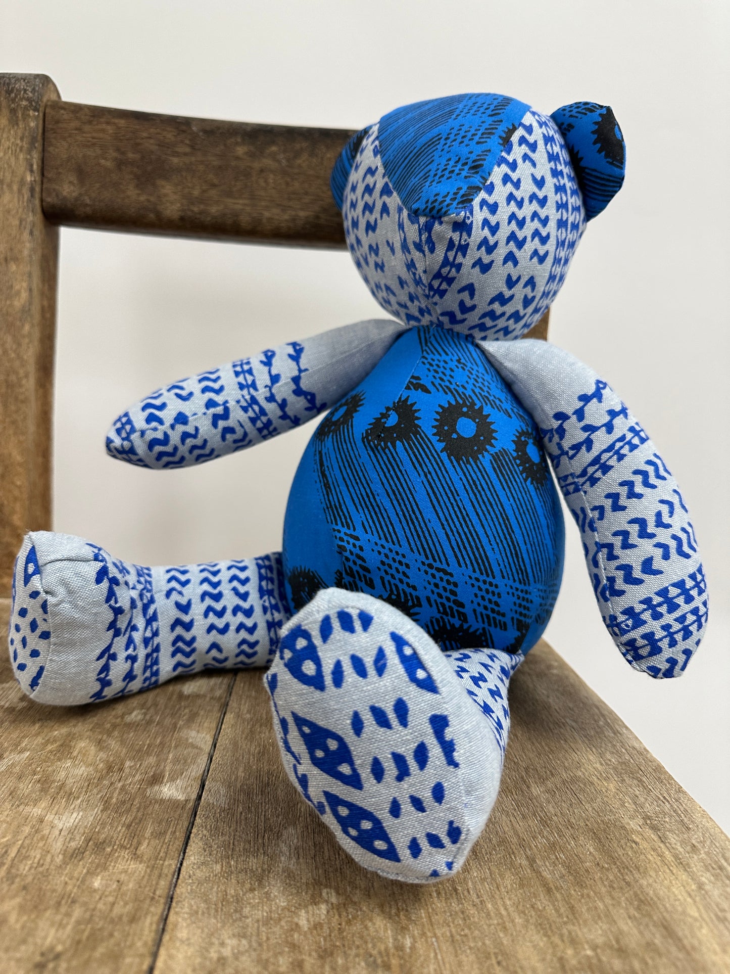 Hapa Teddy Bear | Ohe Kapala | Light Blue on Blue with Wana Ohe Kapala |