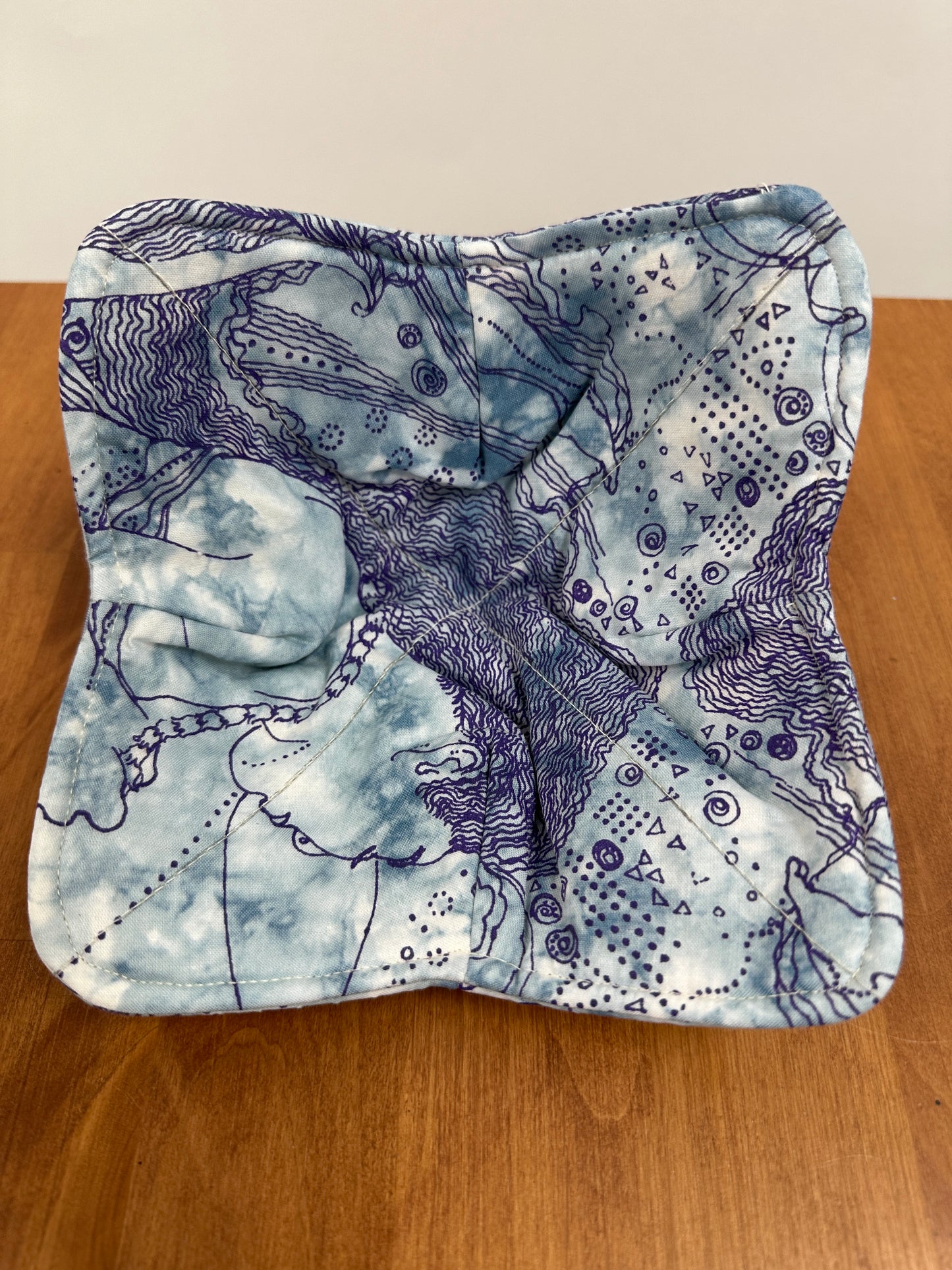 Bowl Coozie | | Sea Dreams | Purple on Blue Print