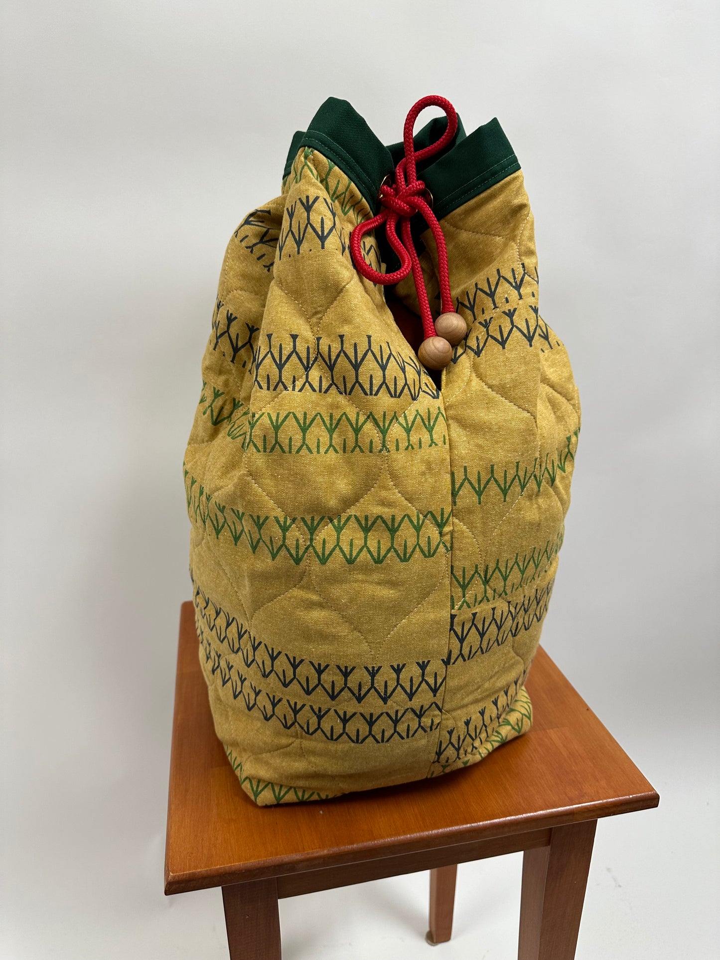 Hula Bag | Ke'uke'u | Gray & Green on Mustard