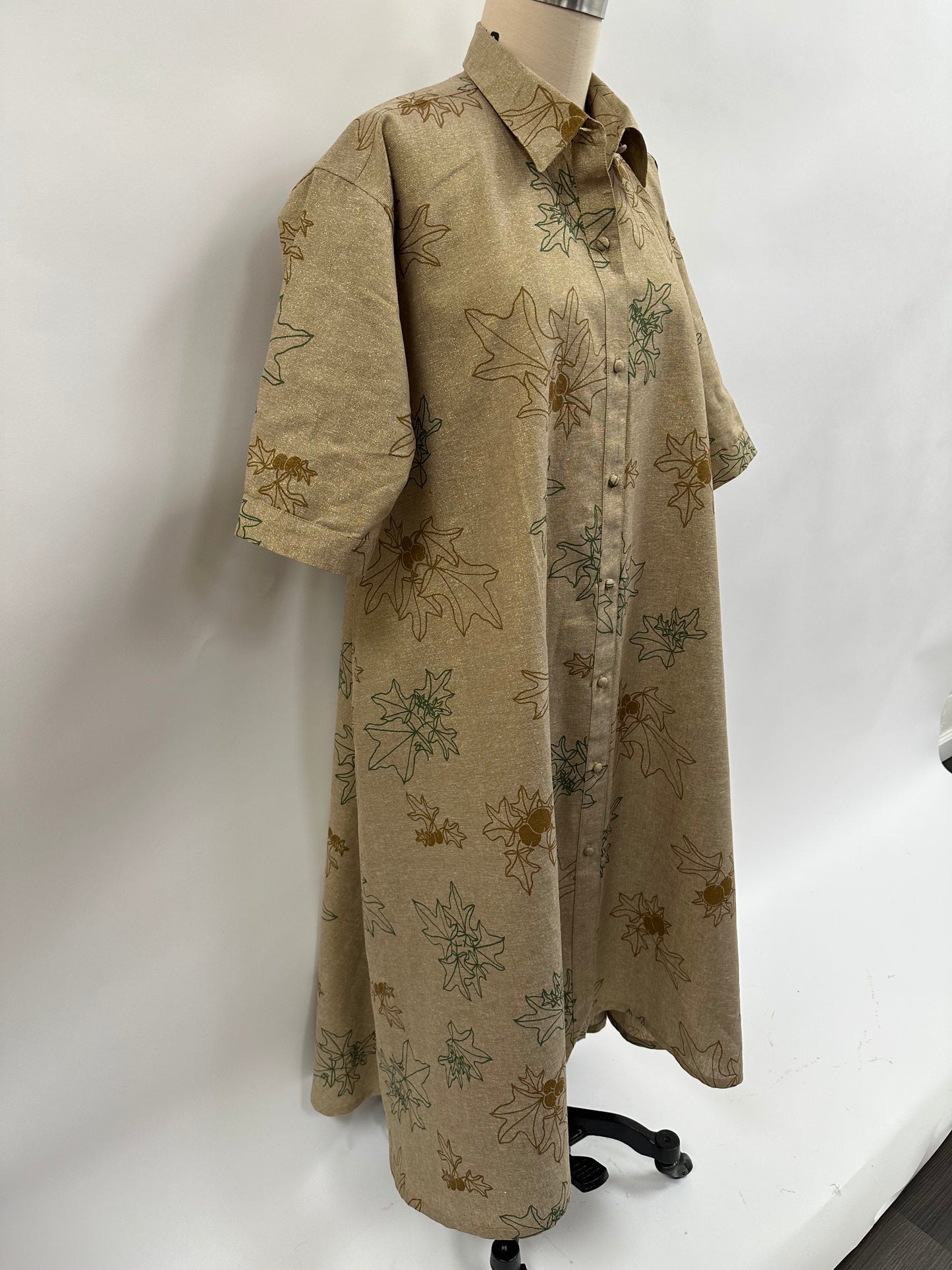 Coat Dress | Glitter Kukui | Green on Gold
