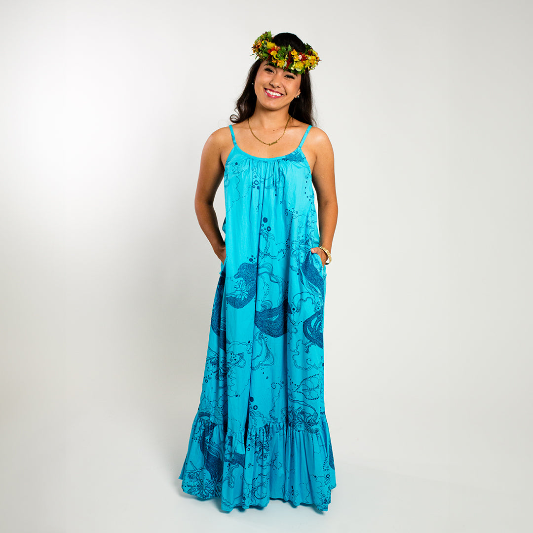Maxi Dress | Dream Ladies | Blue on Turquoise