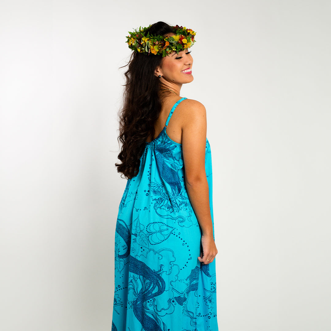Maxi Dress | Dream Ladies | Blue on Turquoise