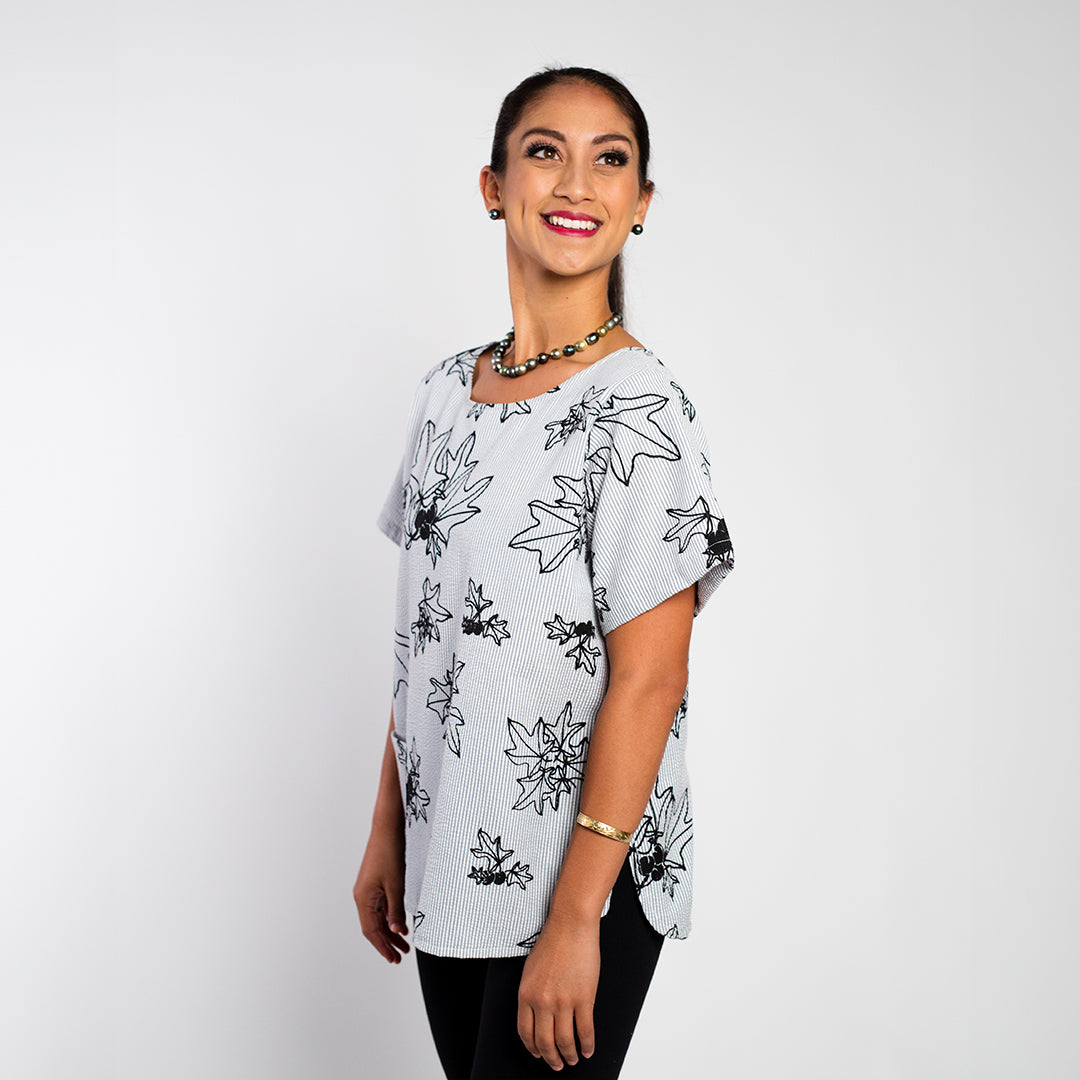 Day Blouse | Kukui | Black on White Seer-Sucker