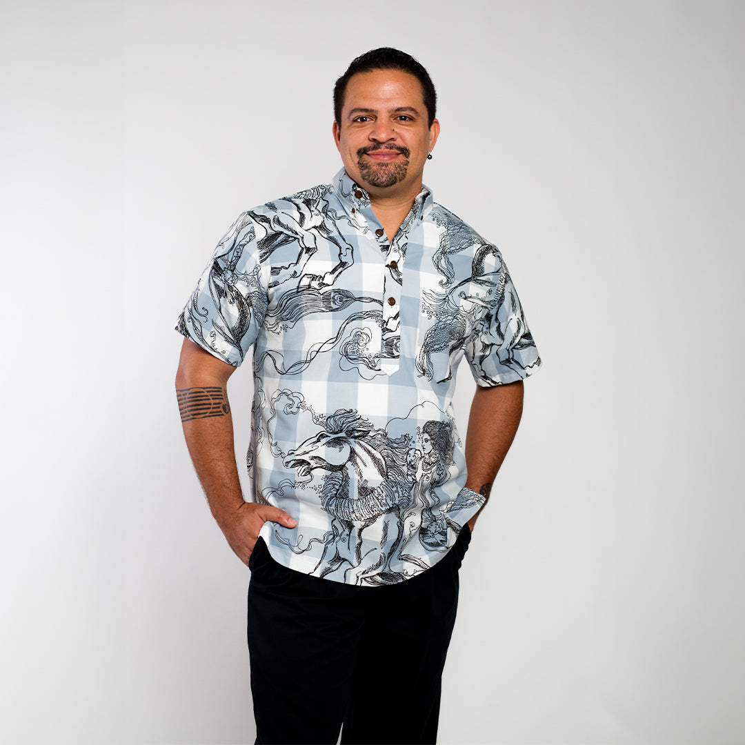 Pull Over Aloha Shirt | Kaʻiulani on Horseback