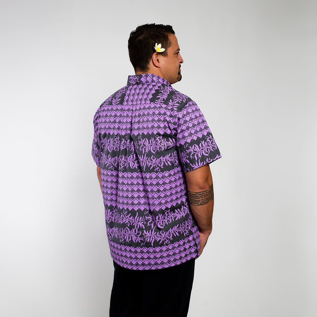 Pull Over Aloha Shirt | Maile Mokihana Tapa