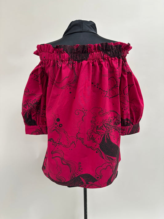 Sassy Blouse | Dream Ladies | Black on Raspberry