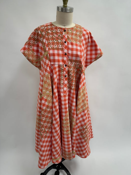 Nu Dress | Lauhala Fans on Orange Palaka