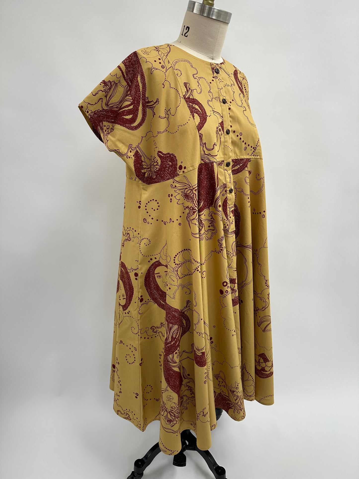 Nu Dress | Dream Ladies| Burgundy on Beige