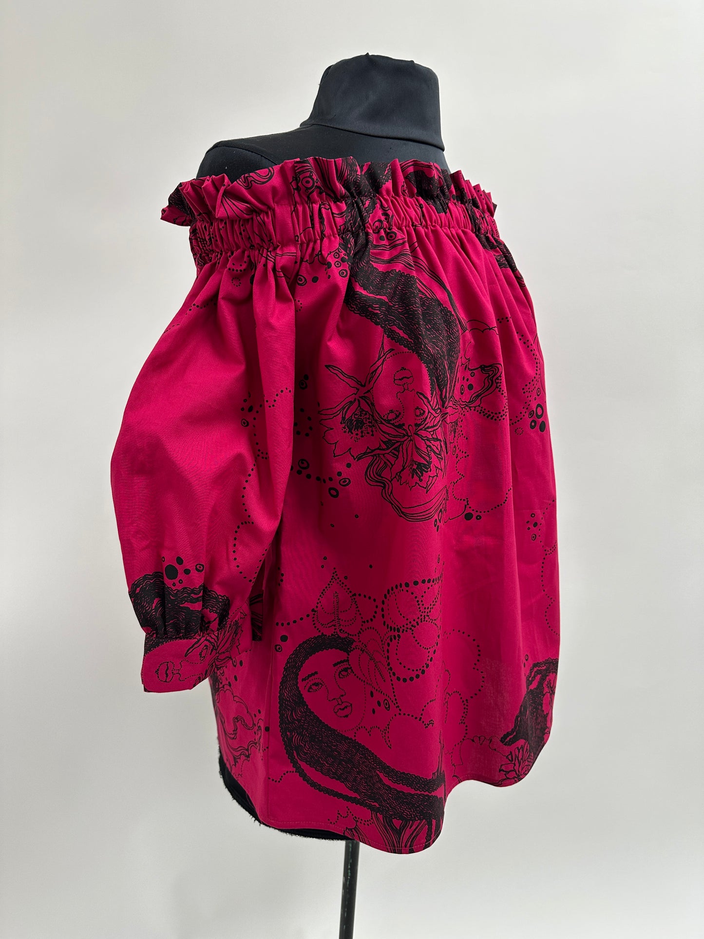 Sassy Blouse | Dream Ladies | Black on Raspberry