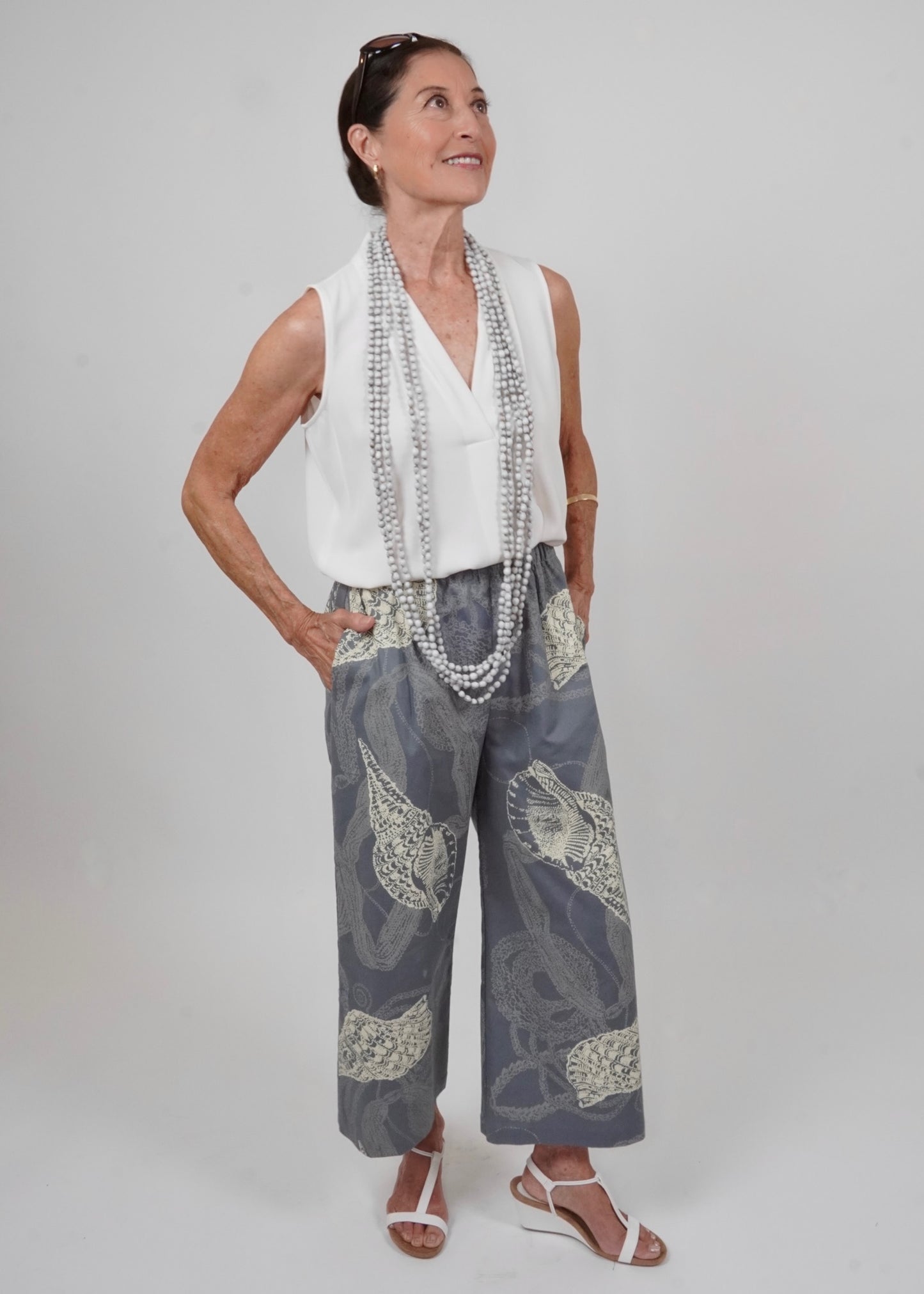 Culottes | Conch-Ni'ihau Shells| Cream on Grey