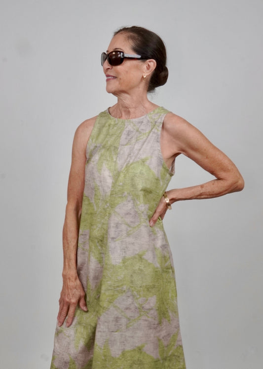 Vogue Dress | Ulu | Green on Chalk & Charcoal