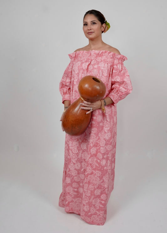 Sassy Muʻumuʻu | Lokelani | Cream on Pink