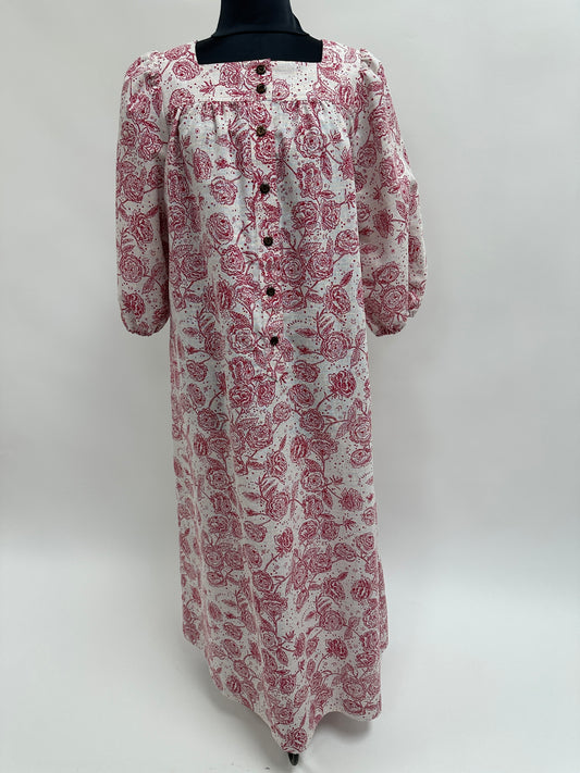 Square Neck Muʻumuʻu | Glitter Lokelani | Red on Print