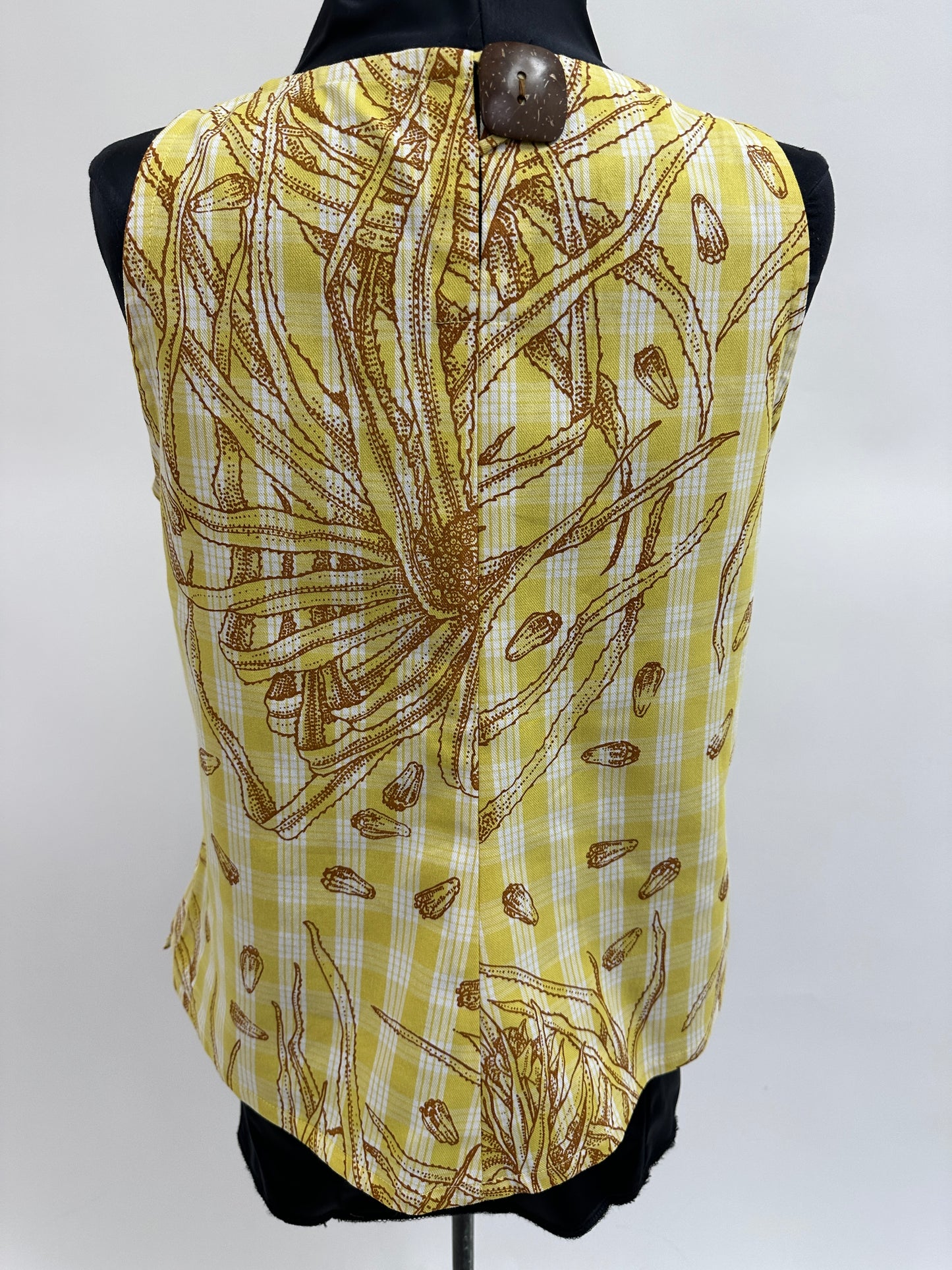 Vogue Blouse | Hala |  Brown Hala on yellow palaka