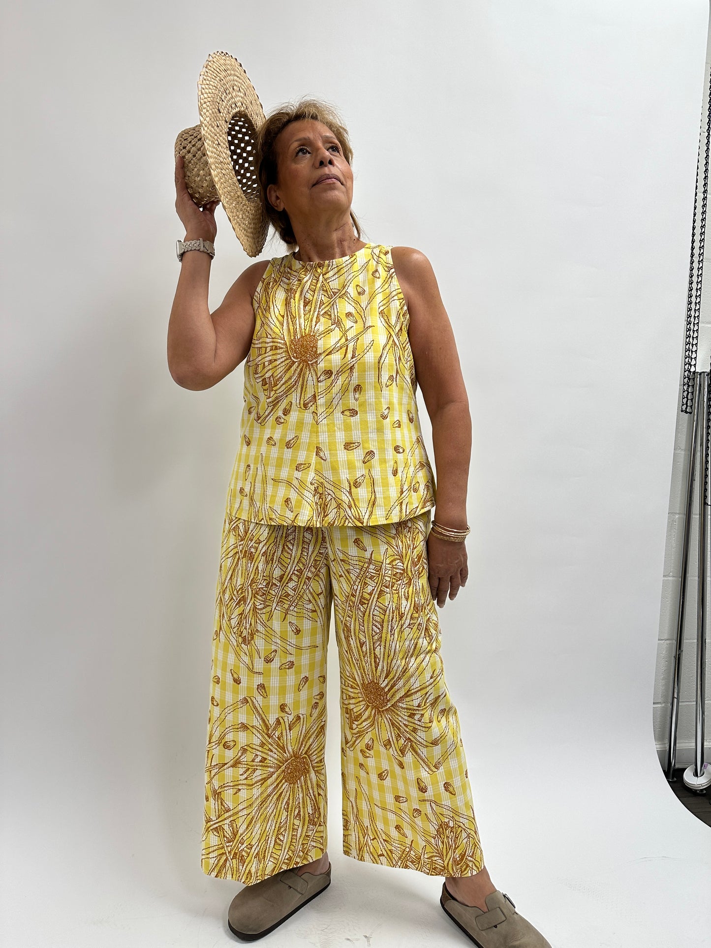 Culottes | Hala | Brown on Yellow Palaka