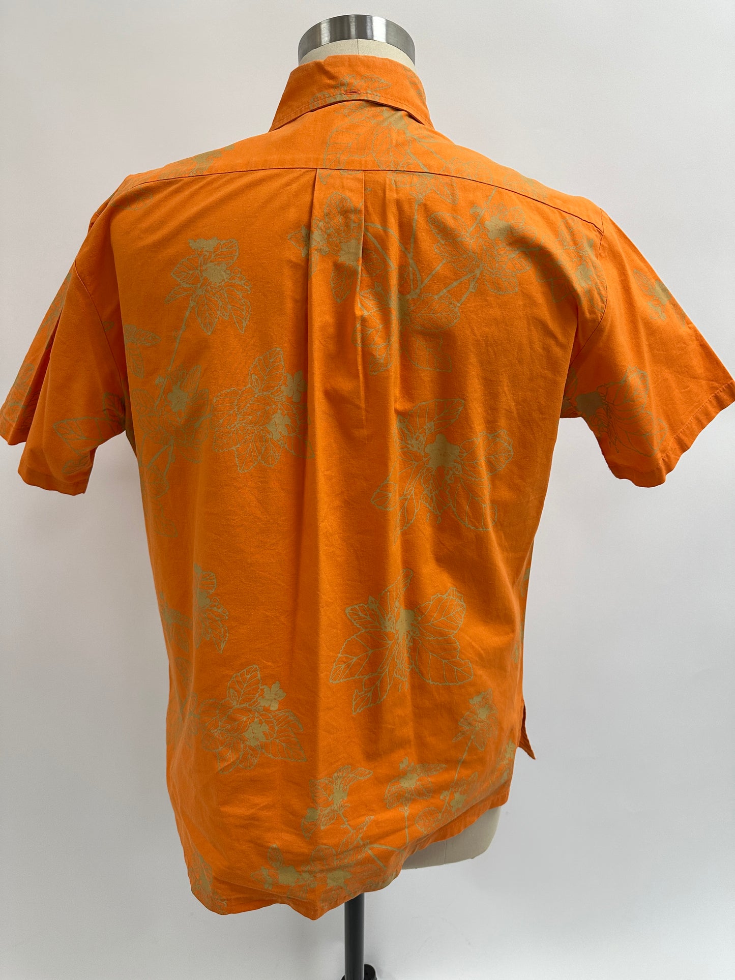 Pre-Loved Pull Over Aloha Shirt | Ilima | Mustard on Orange