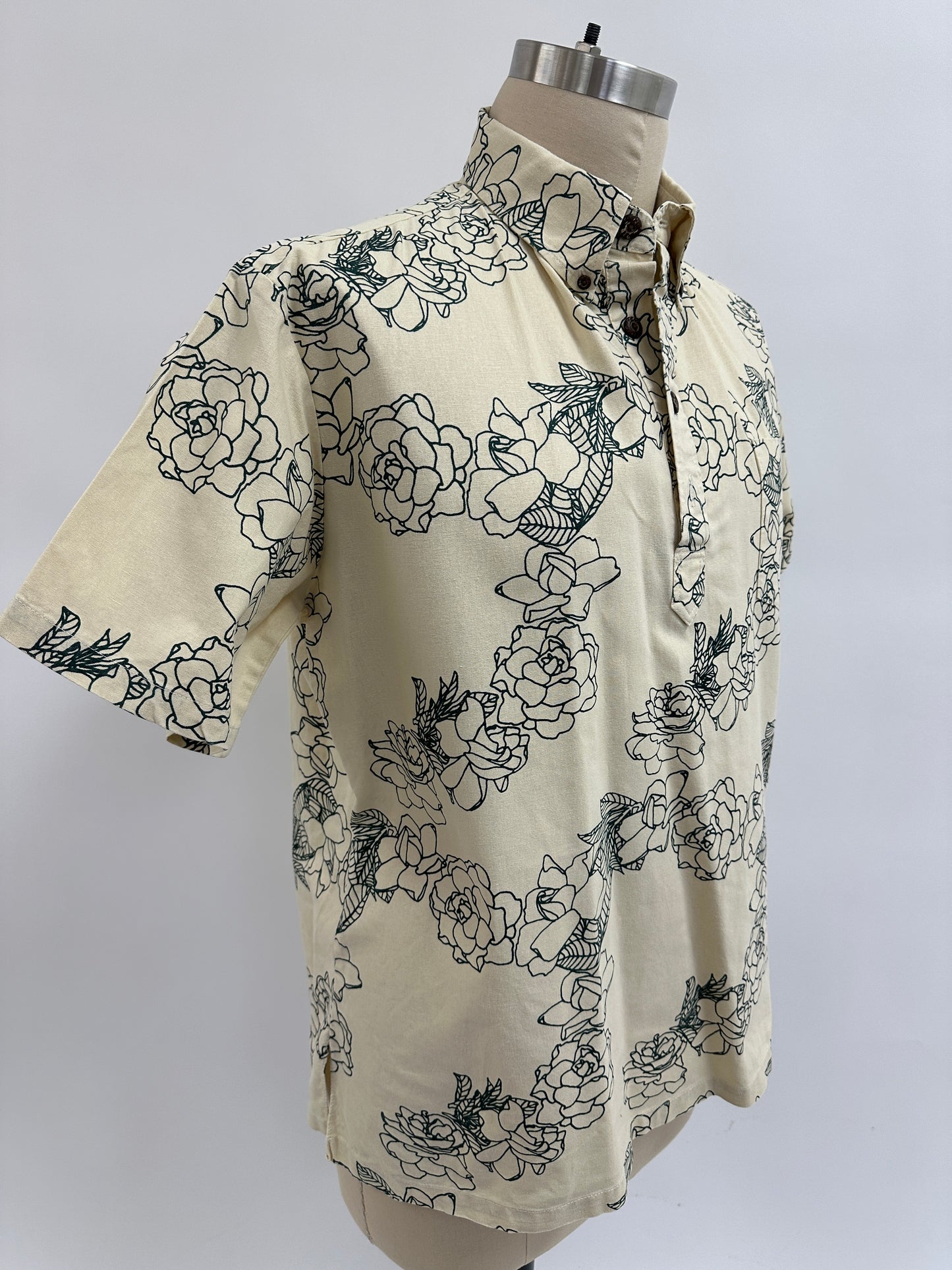 Pre-Loved Pull Over Aloha Shirt | Kiele | Forest on Cream
