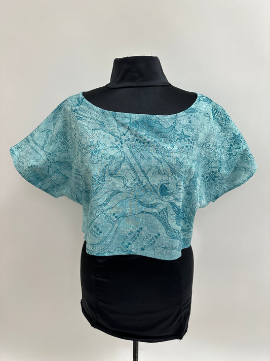 Sophie Crop Top | Sea Dreams | Teal on Teal