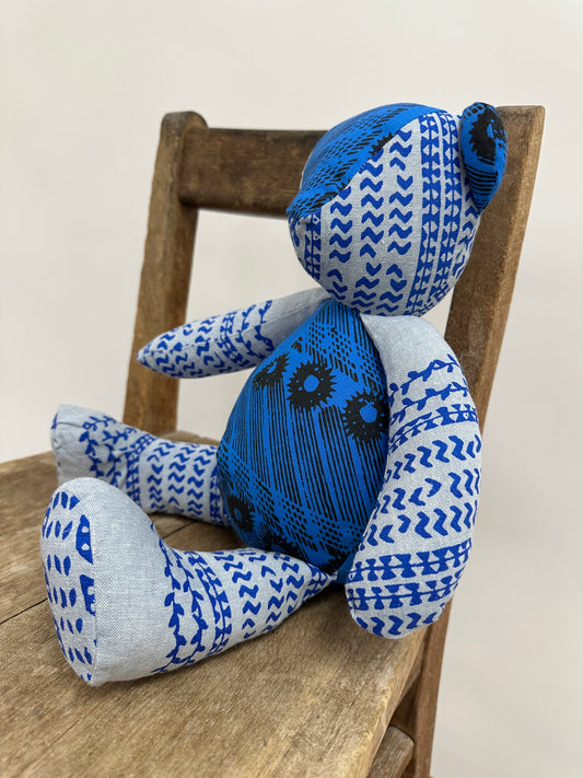 Hapa Teddy Bear | Ohe Kapala | Light Blue on Blue with Wana Ohe Kapala |