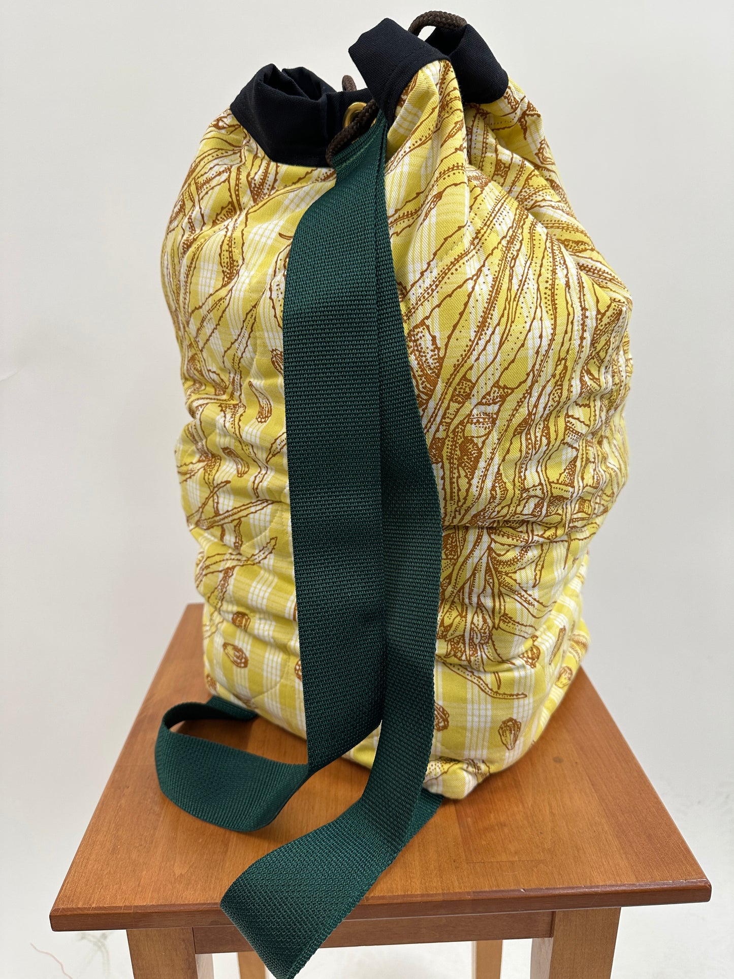 Hula Bag | Hala | Brown on Yellow Palaka