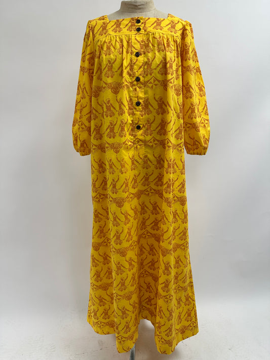 Square Neck Muʻumuʻu | Female Hula Dancer | Honey on Yellow