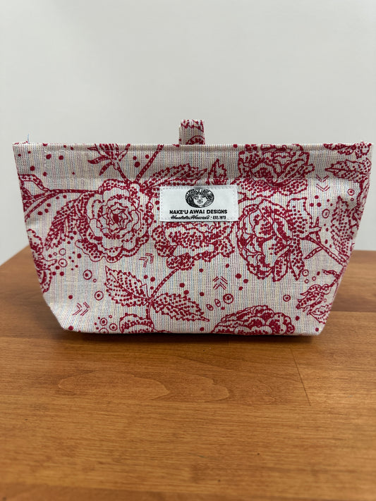 Nake'u pouch | Lokelani | Glitter Pink on Print