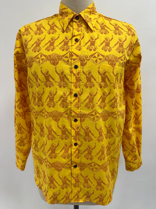 Long Sleeve Button  Down Shirt | Female Hula Dancer | Amber on Duckling