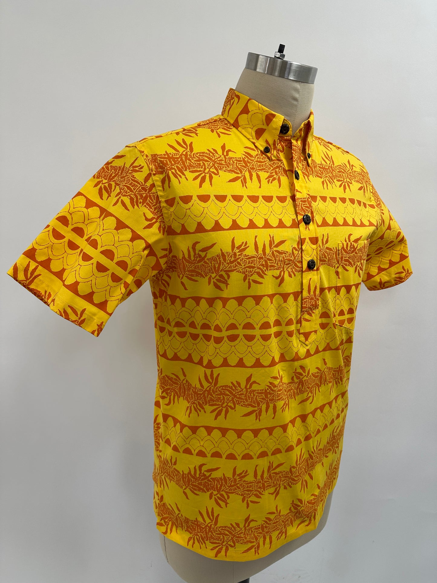 Pullover S/S Aloha Shirt | Maile Ilima Tapa | Kumquat on Duckling
