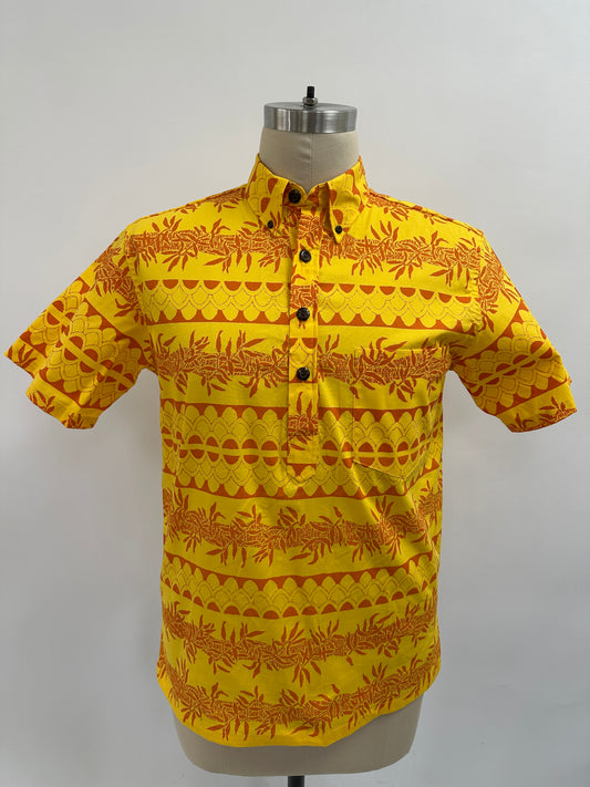Pullover S/S Aloha Shirt | Maile Ilima Tapa | Kumquat on Duckling
