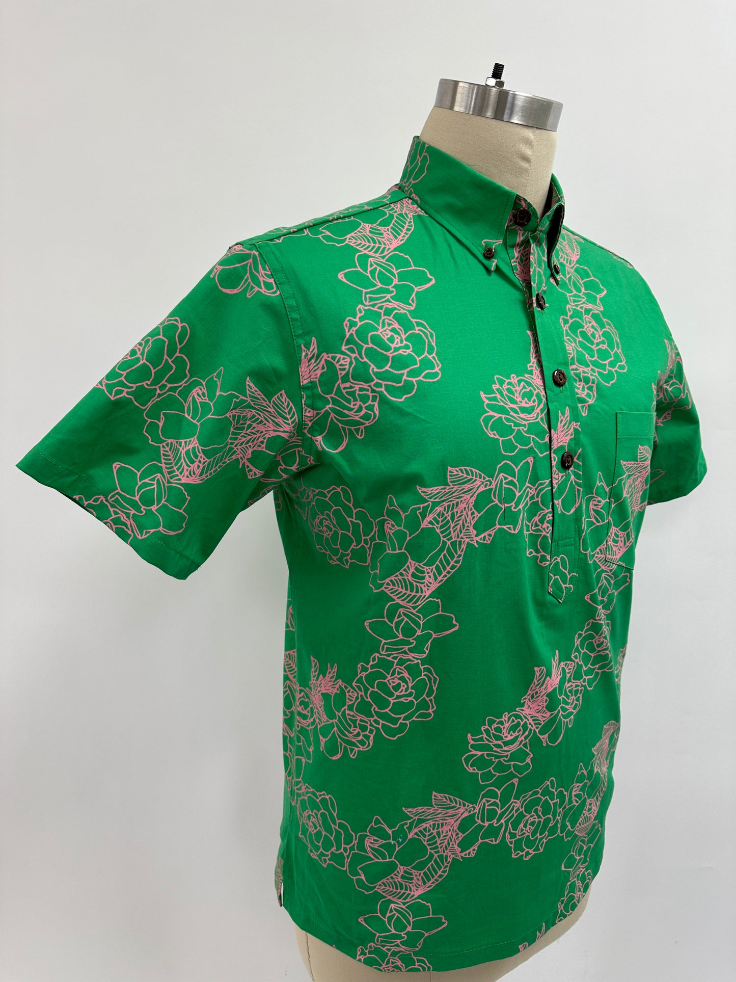 Pullover S/S Aloha Shirt | Kiele | Bubblegum on Fern