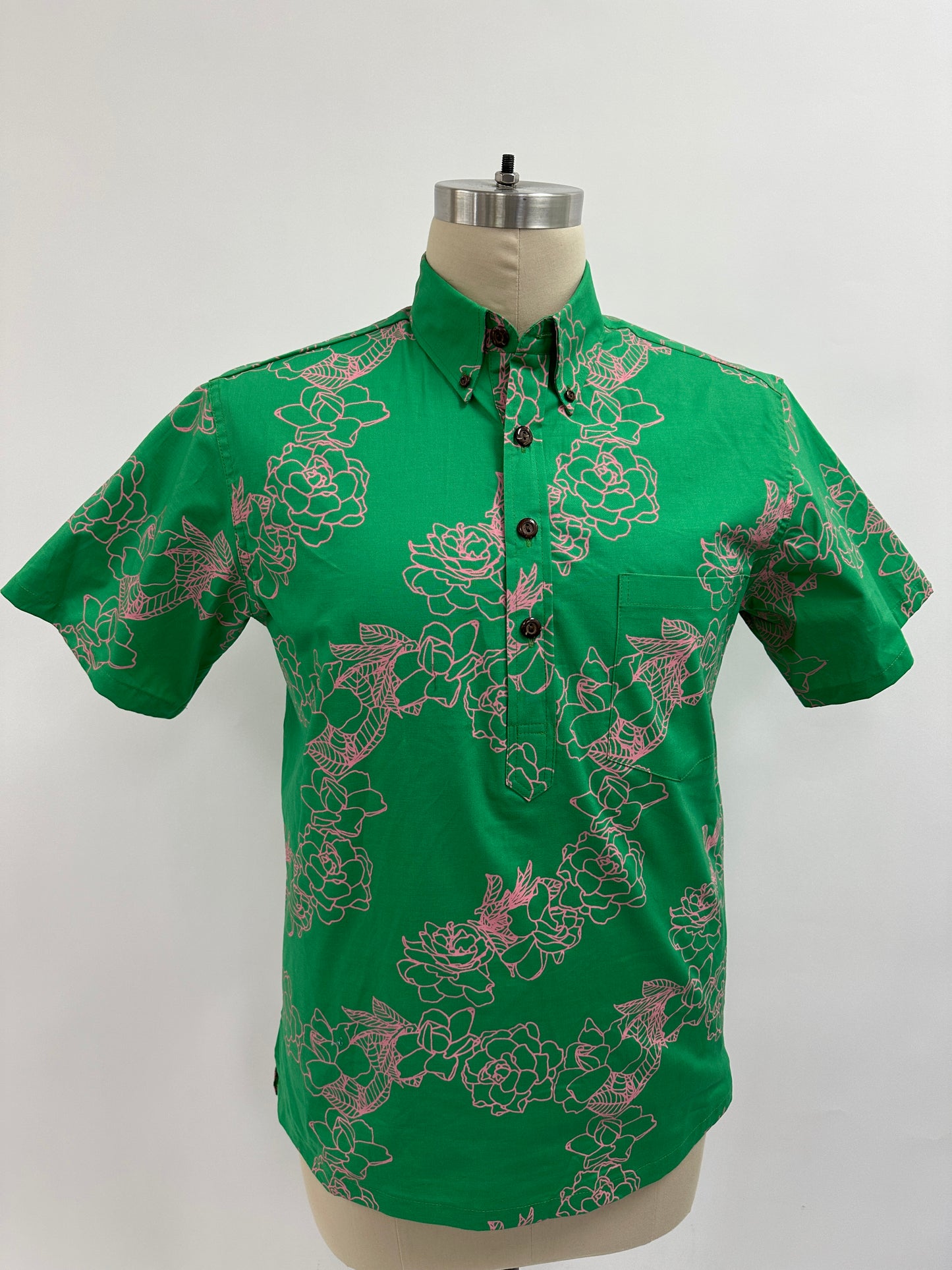 Pullover S/S Aloha Shirt | Kiele | Bubblegum on Fern