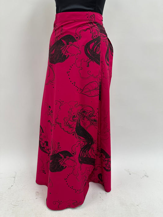 Wrap Skirt | Dream Ladies  | Black on Raspberry