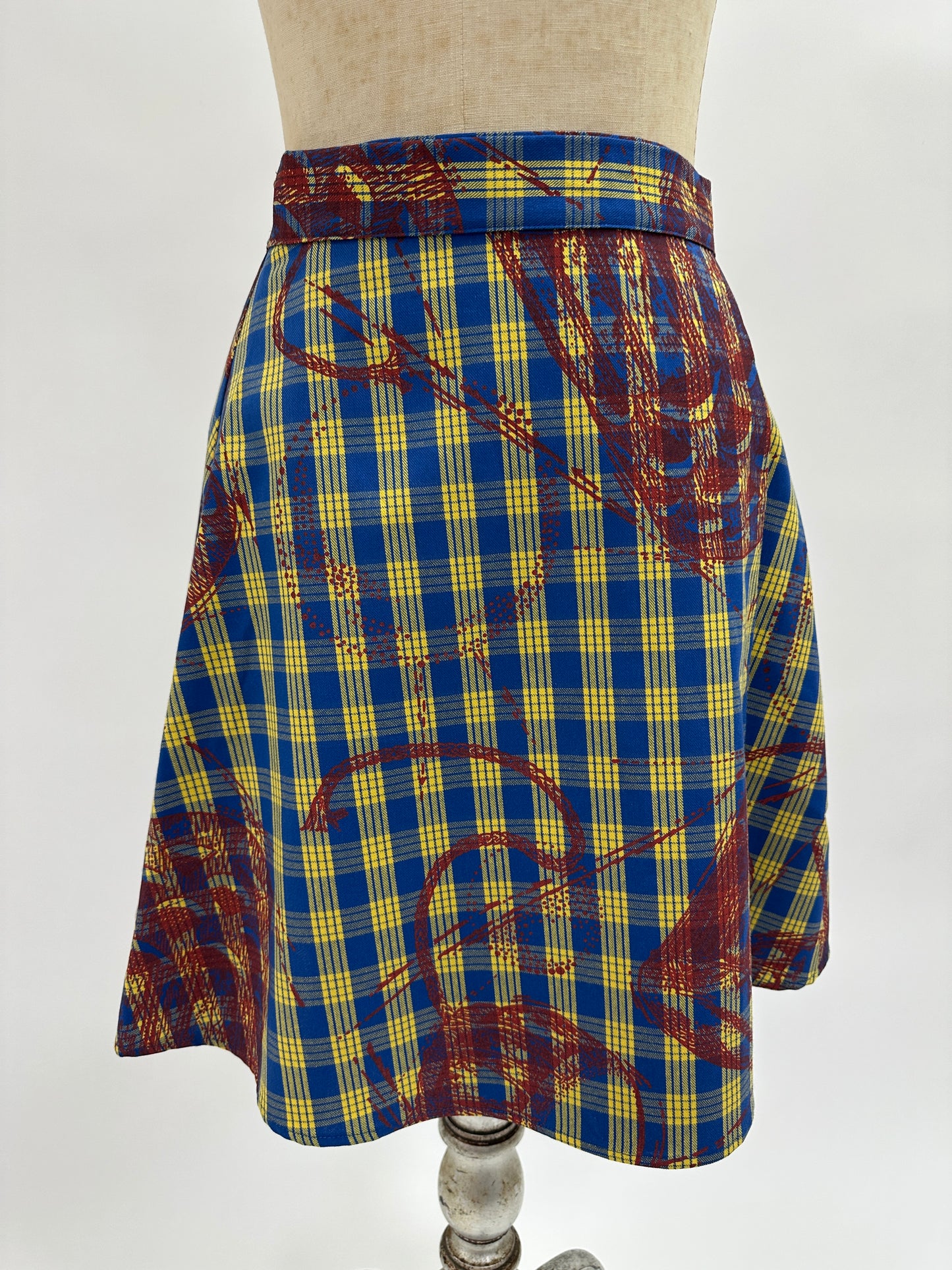 Sophie Wrap Skirt | Pahu Puniu Drums | Paprika on Blue & Yellow Palaka
