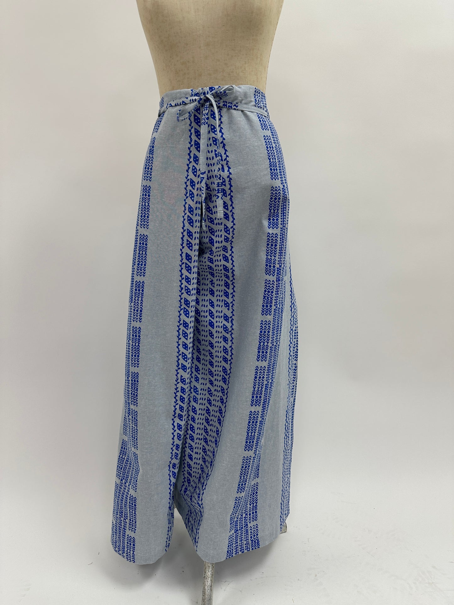 Wrap Pants | Ohe Kapala | Light Blue on Blue