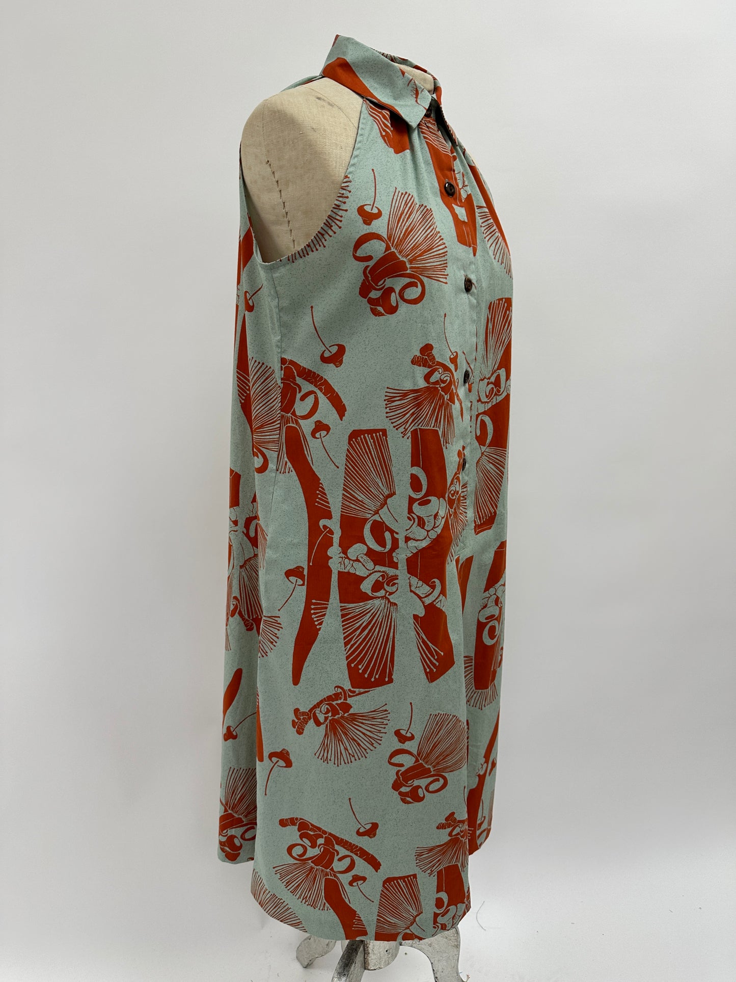 Halter Dress | Tutuvi Collaboration | Adze - Orange on Mint