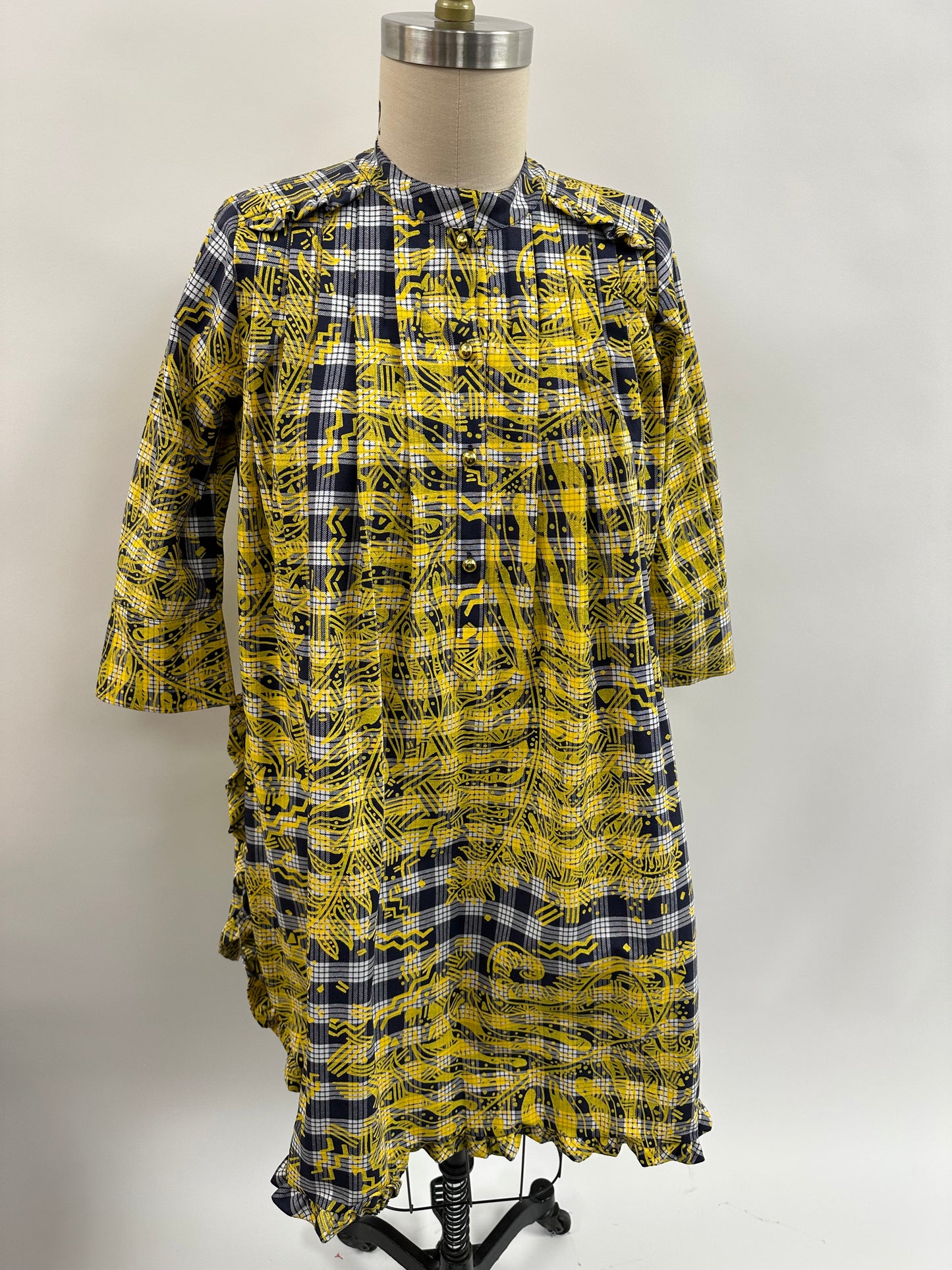 Bete set with Pantaloons | Hapu'u Fern | Yellow on Navy Palaka
