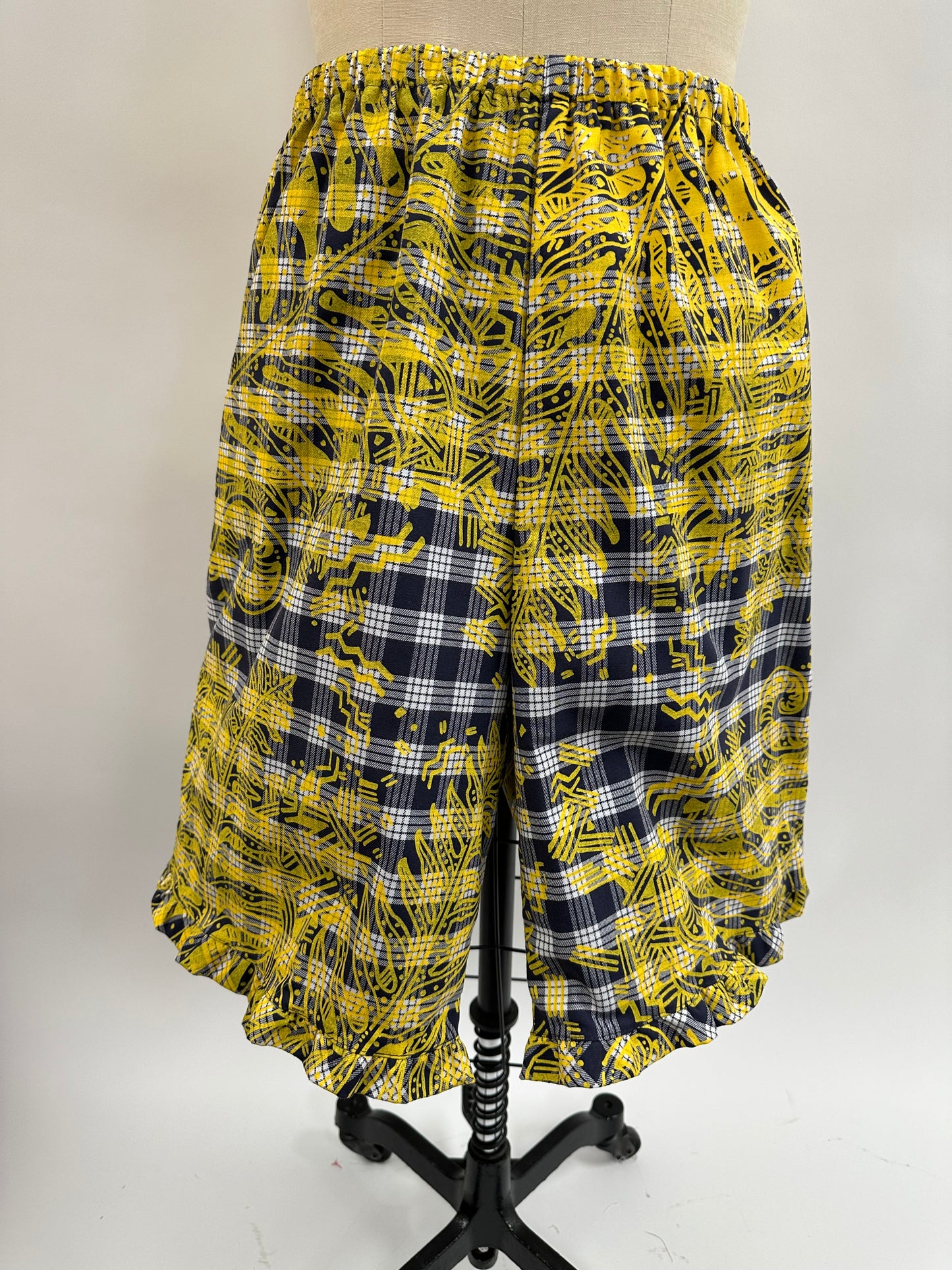 Bete set with Pantaloons | Hapu'u Fern | Yellow on Navy Palaka