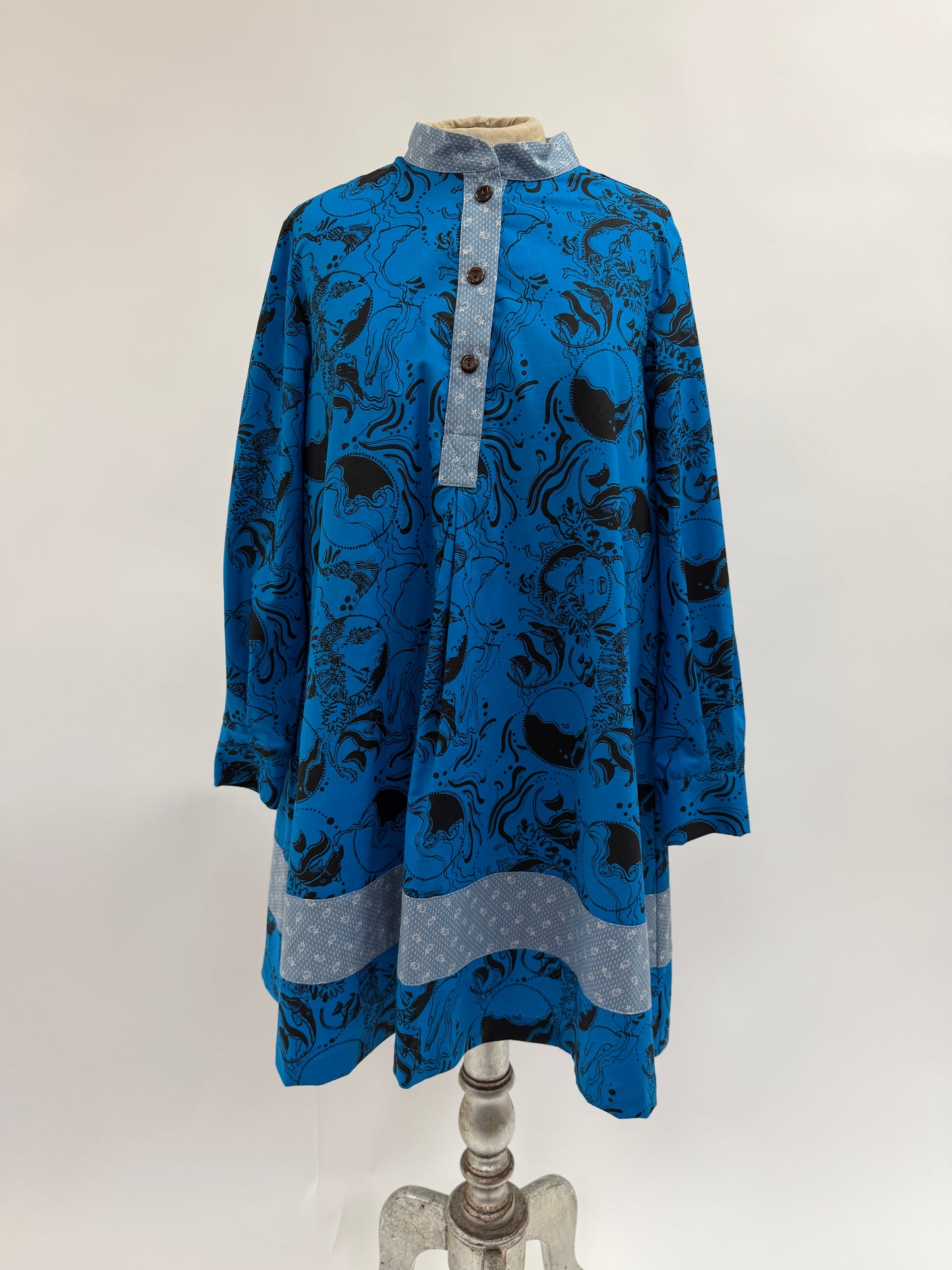 Sky Dress | Coral Reef | Black on Turquoise