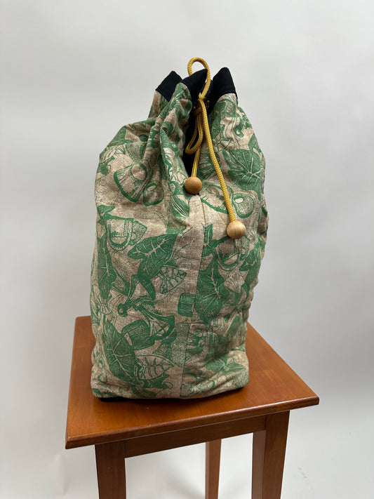 Hula Bag | Poi Pounder | Green on beige