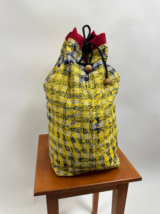 Hula Bag | Hapu'u Fern | Yellow on Navy Palaka