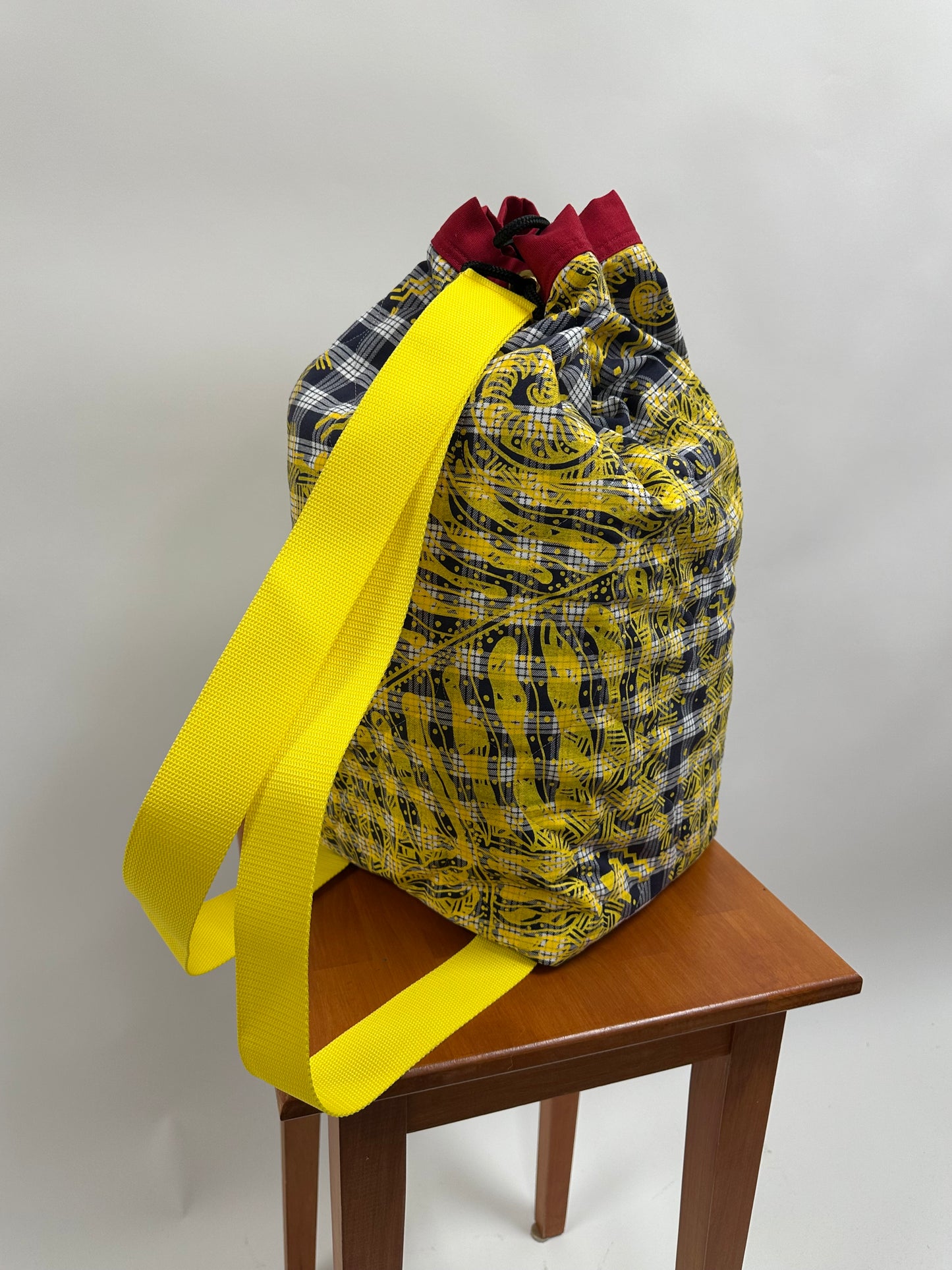 Hula Bag | Hapu'u Fern | Yellow on Navy Palaka