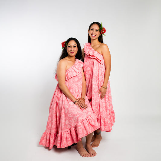 One Shoulder Dress | Lokelani | Light Pink on Pink