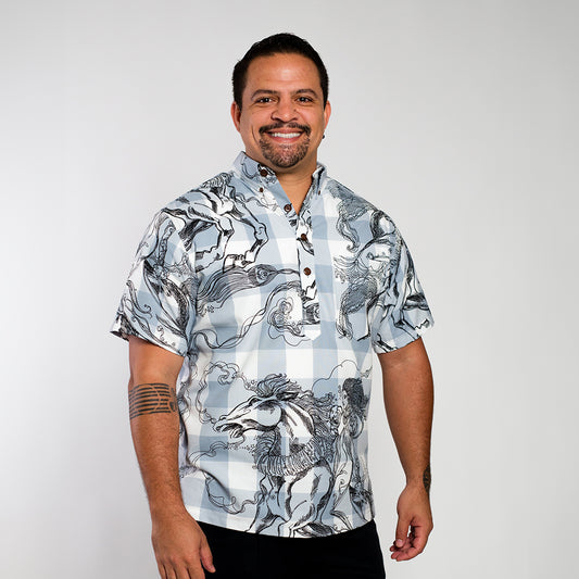 Pull Over Aloha Shirt | Kaʻiulani on Horseback